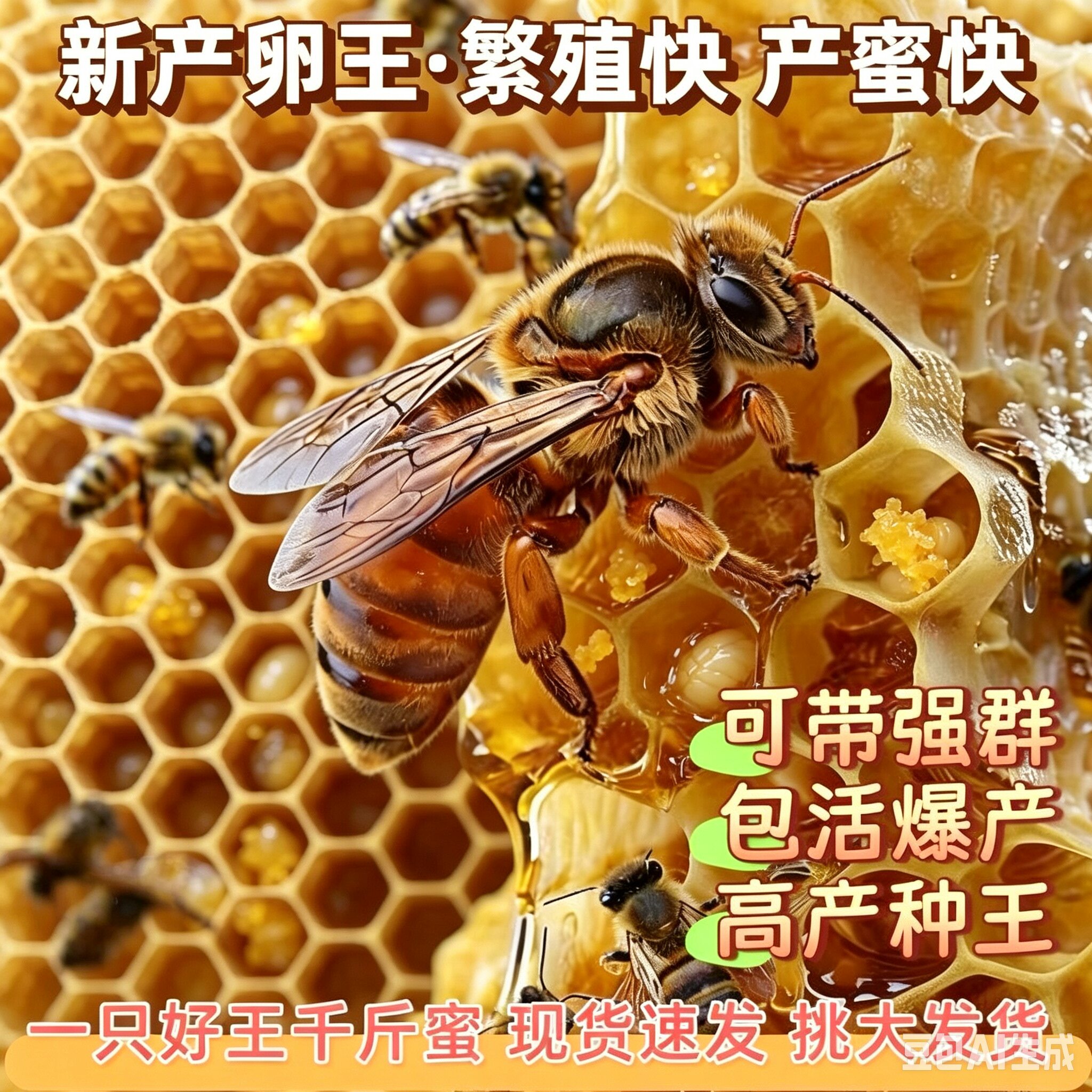 【本月新王】优质中蜂蜂王新开产王中蜂产卵王广东蜂王蜜蜂种王