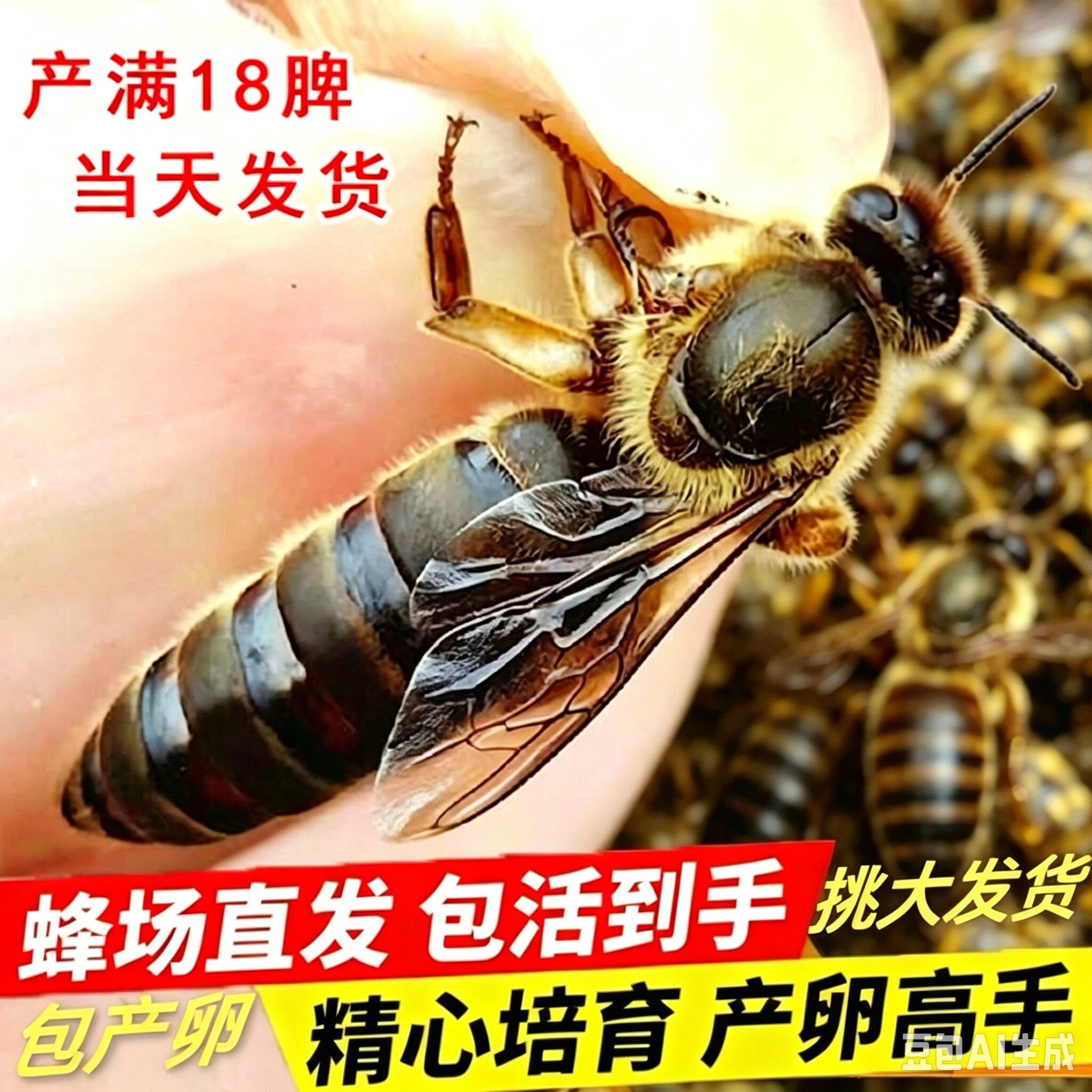 中蜂蜂王交尾阿坝产卵王伏牛活体蜂群种王广东广西双色开产王包产