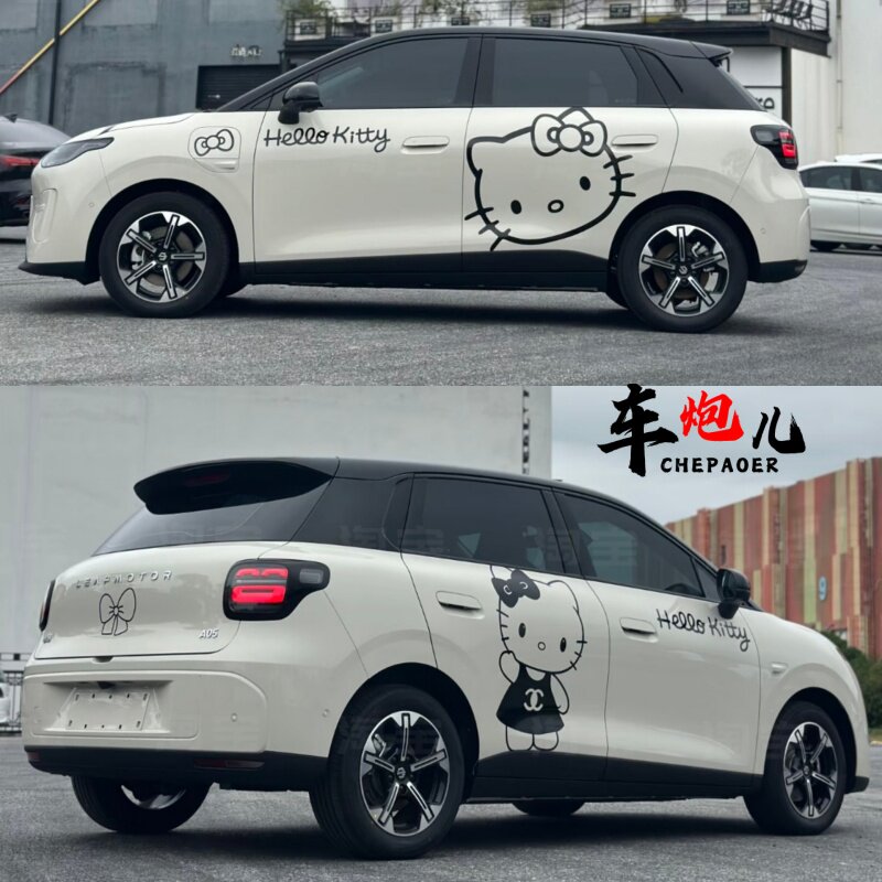 定制kitty猫卡通防水车身贴