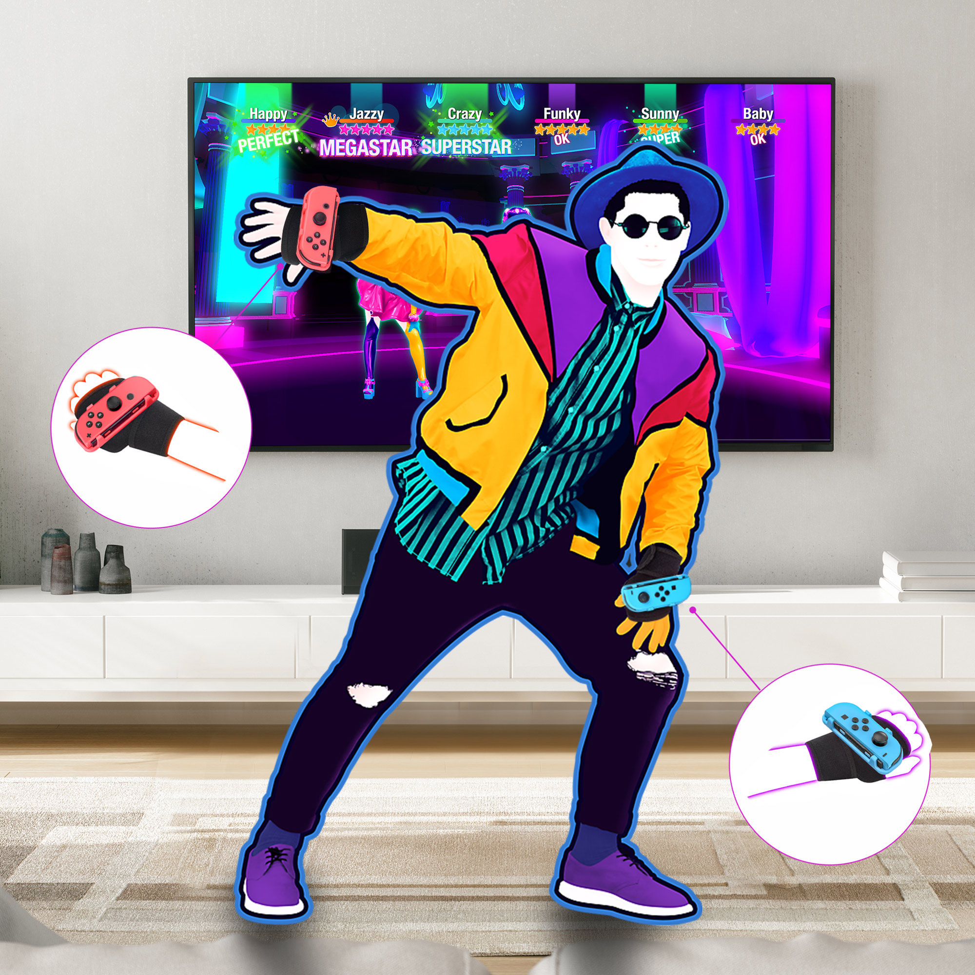 NINTENDO SWITCH OLED 손목 스트랩 NS JUST DANCE 손목 스트랩 에어로빅 복서 스트랩 체성감각 스트랩