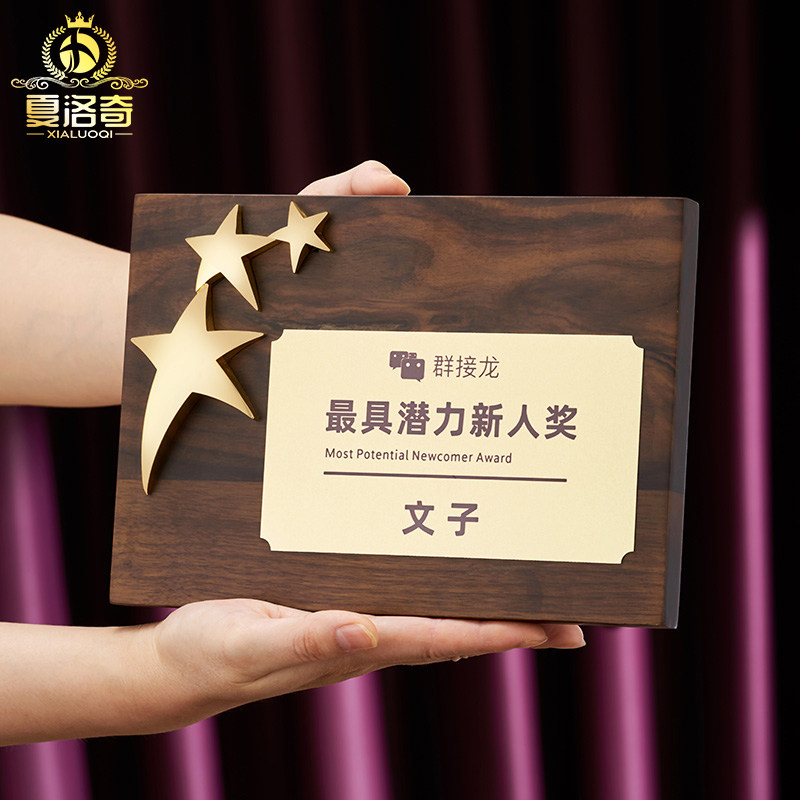 实木奖牌定制金属五角星奖牌公司加盟合作伙伴木质牌匾荣誉授权牌