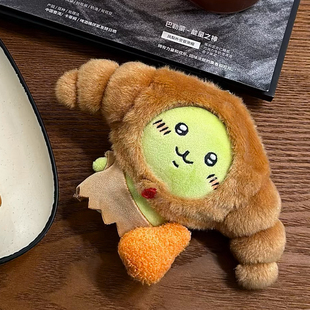 日本chiikawa可颂牛角包乌萨奇小八吉伊玩偶鸡腿哥布林公仔挂件