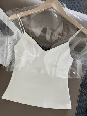 新品白色吊带女夏季设计感小众外穿2023新款法式短款内搭显瘦性感