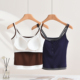 假两件吊带背心女带胸垫修身 内搭可外穿美背上衣免穿文胸瑜伽打底