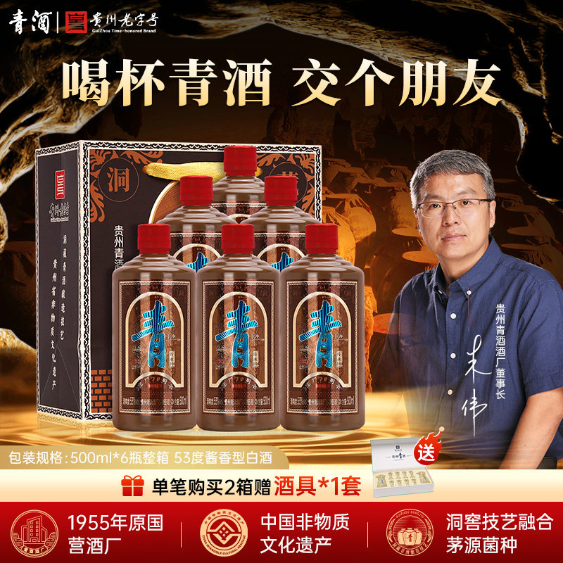 贵州青酒传承10酱香型53度白酒高度白酒粮食酒高粱酒商务宴请送礼