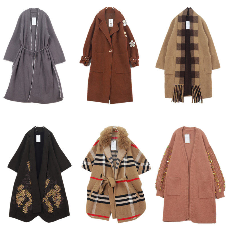 外贸出口日单长款羊绒衫亲肤贵族针织休闲外套cashmere开司米a93