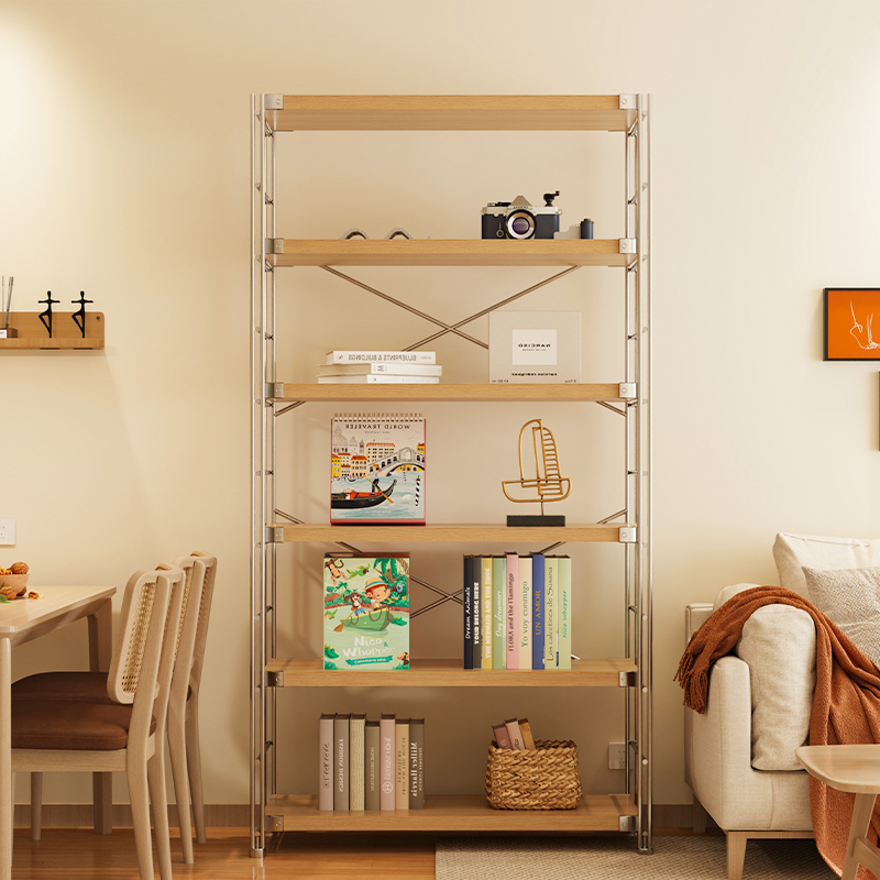 日式置物架原木风客厅卧室多层落地阳台收纳层架厨房置物架家用货