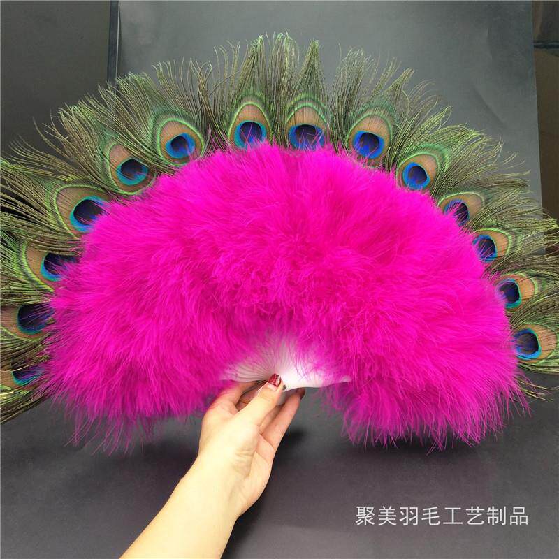 加厚全绒孔雀羽毛扇舞蹈扇表演舞会扇肚皮舞扇家庭酒吧装饰扇包邮