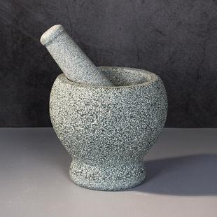 蒜臼子蒜泥器对窝研磨器 家用天然青石石臼捣蒜器捣药罐拉蒜器老式