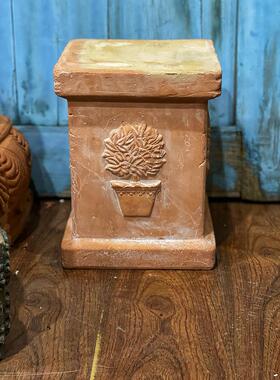 手压红陶浮雕罗马柱 庭院别墅花园露台摆件罗马柱欧式