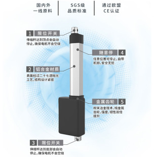 防水电动自推杆动伸缩杆大推力24V36V升降器直线电机螺旋升降推杆