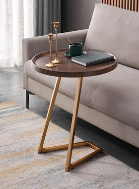 轻奢沙发边几意式创意家用小圆几现代简约酒店民宿小户型角几花几