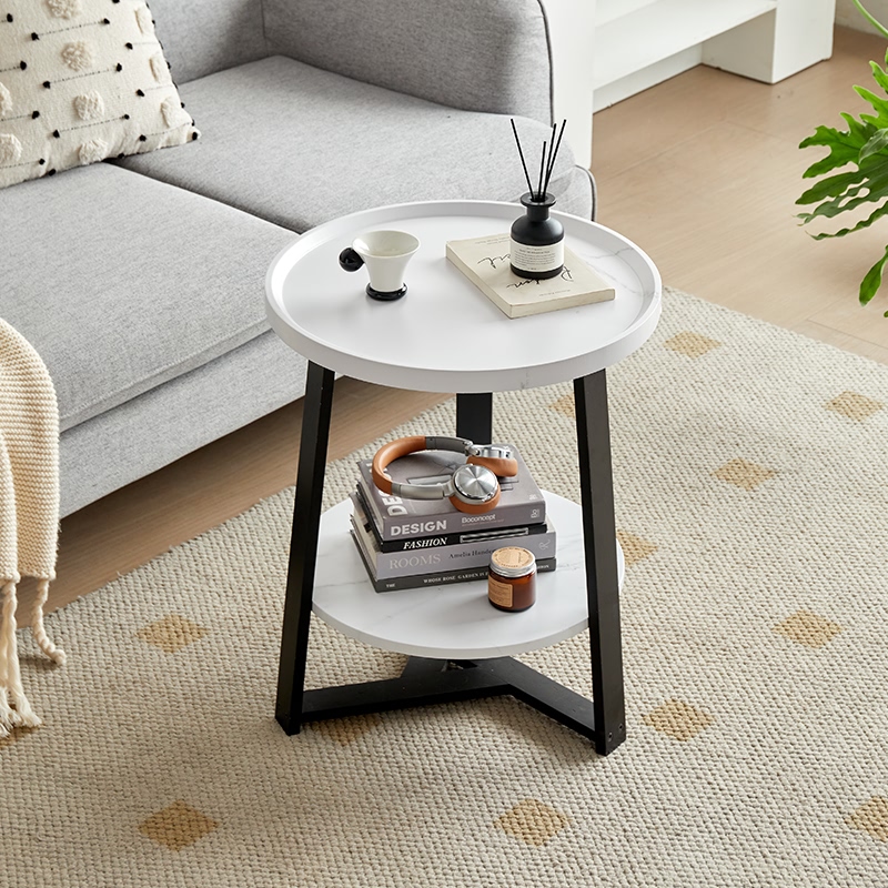 盛飞简约双层圆形边几