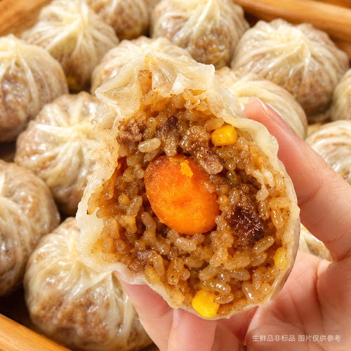 咸蛋黄纸皮烧麦速冻半成品充饥