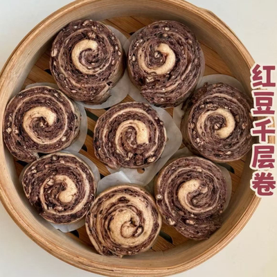 山药牛奶红豆卷营养早餐卷
