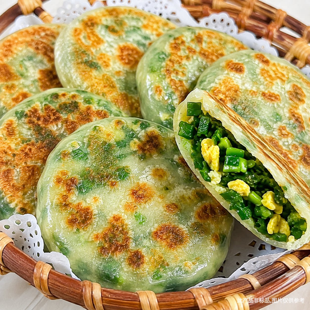【餐饮可用】韭菜鸡蛋薄皮馅饼盒子早八速食生煎金黄焦脆半成品ly
