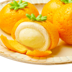 剥皮橘子包卡通包子桔子奶黄包造型馒头早餐食品可爱包子果蔬面食