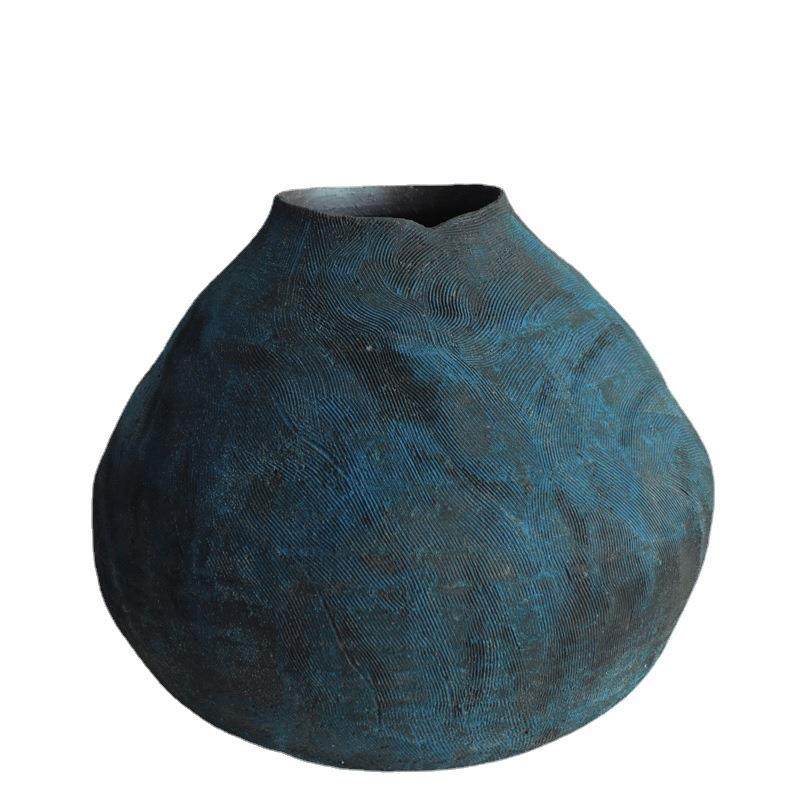 复古土陶罐陶瓷花瓶侘寂风装饰月亮罐客厅水培插干花粗陶花器民宿,家居饰品,花瓶,淘宝优惠券,粉丝福利购,淘宝优惠卷