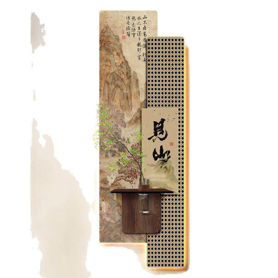 中式古风玄关墙面装饰画茶室宋美学国风书法场景布置挂画静心