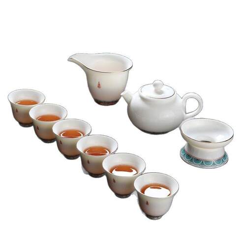 德化羊脂玉白瓷茶具大套装茶洗茶道六君子侧把壶陶瓷功夫瓷器