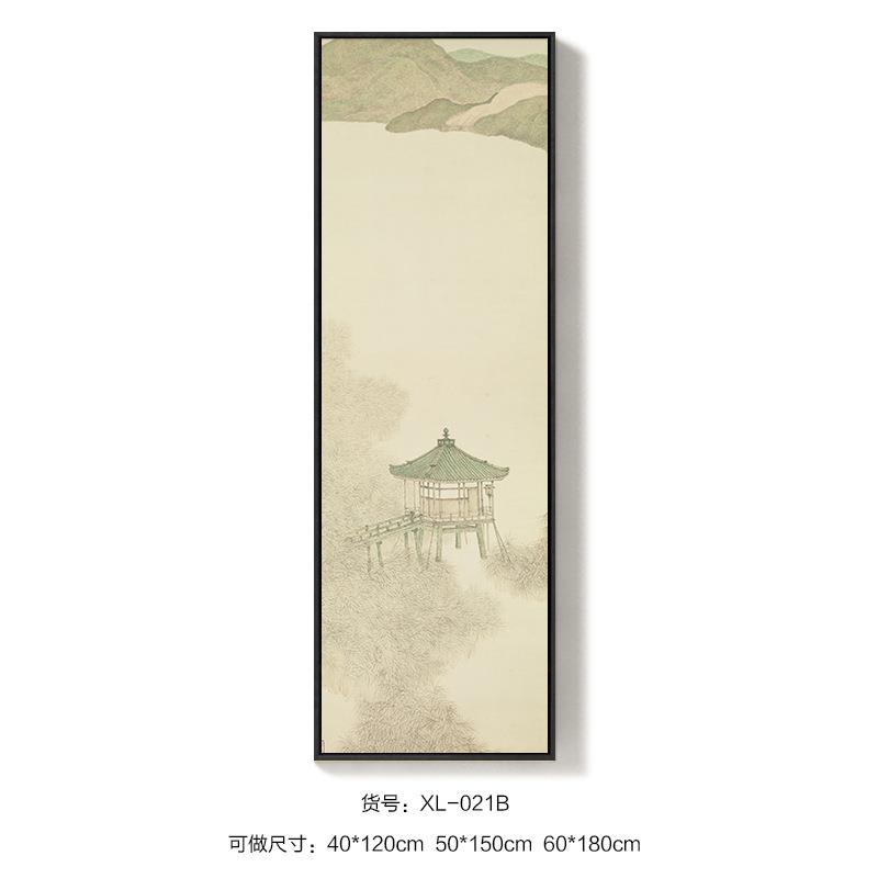 仕女图新中式装饰画客厅山水壁画四联画中国风酒店过道玄关挂画