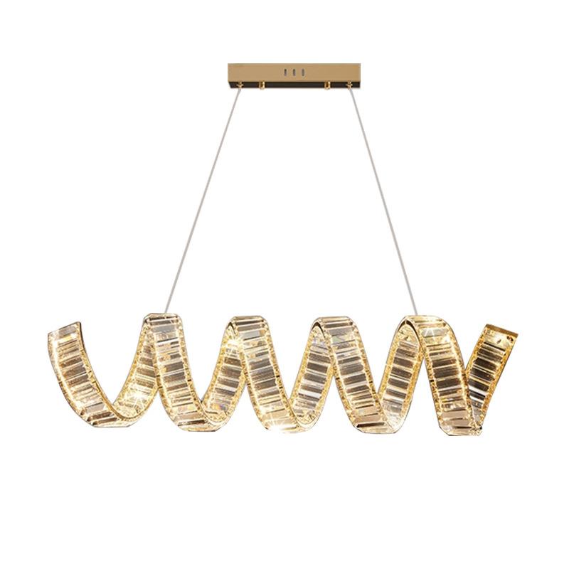 轻奢风螺旋水晶吊灯设计创感现代气高端意大个性艺术吧台厅餐吊灯