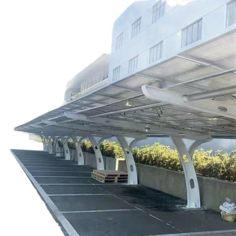 源头厂家光伏车棚阳光板钢架车棚户外景区广场停车篷新能源停车棚