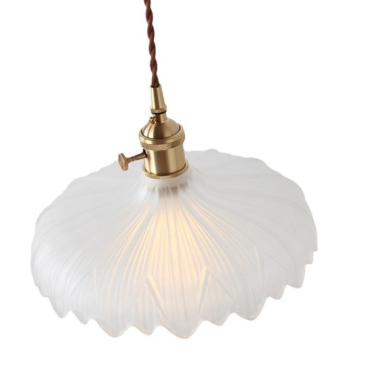 老海上雕花玻璃吊北欧餐厅灯卧室床头台服装店现代简约吧黄铜吊灯