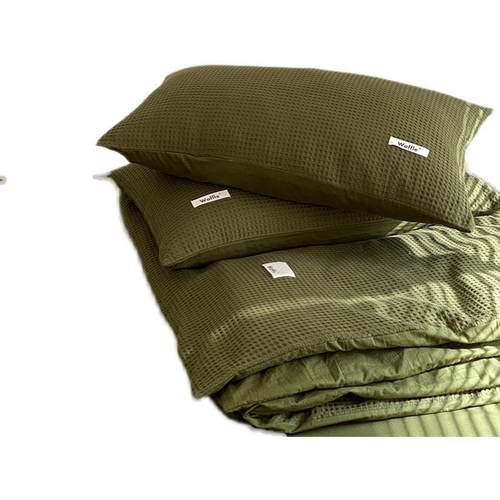 ins轻奢感华夫格纯棉四件套全棉纯棉简约床单北欧风ins床品