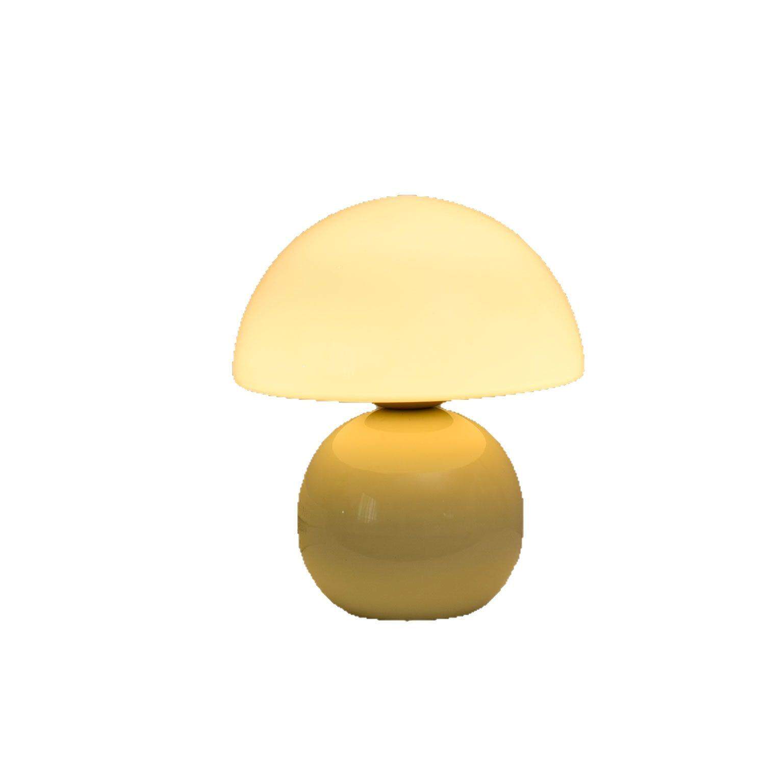 蘑菇卧室床头灯高级感奶油风台灯装饰ins中古陶瓷氛围小夜灯书房