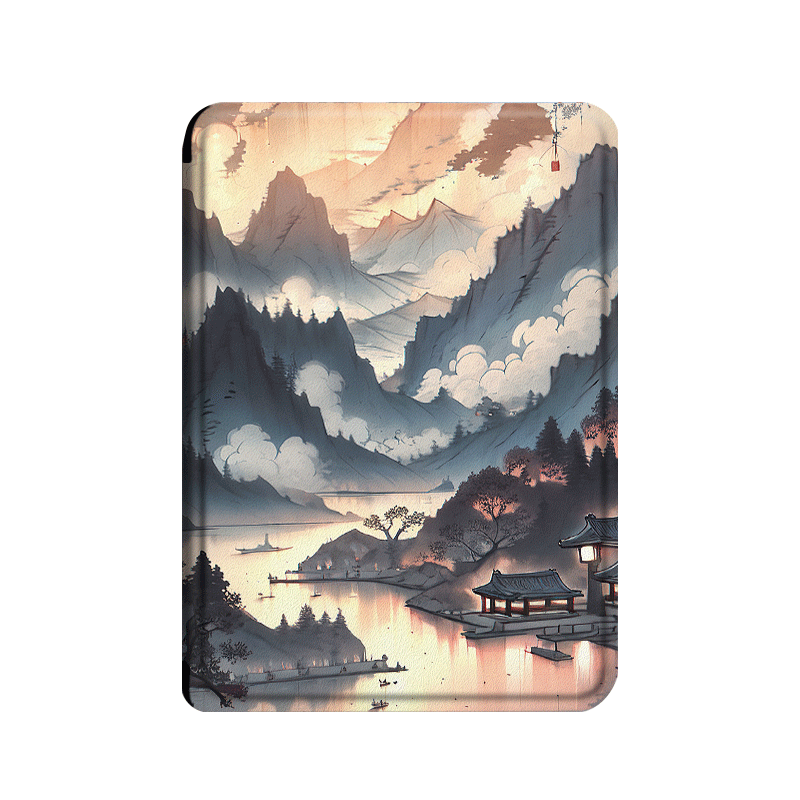 imobile山水画中国风男保护套电子书适用kindle/scribe/paperwhite4亚马逊oasis3/2咪咕kpw5/voyage阅读器壳