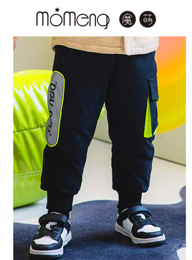 儿童羽绒裤新款外穿男童女童冬季雪防风宝宝冲锋工装裤DZ220011DK