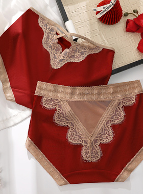洁韵朵莫代尔本命年红色内裤女纯棉7A抗菌裆性感大码新年礼物短裤