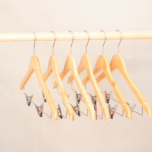 衣裤夹一体衣架服装店套装木质衣架家用二合一挂裤子专用无痕防滑