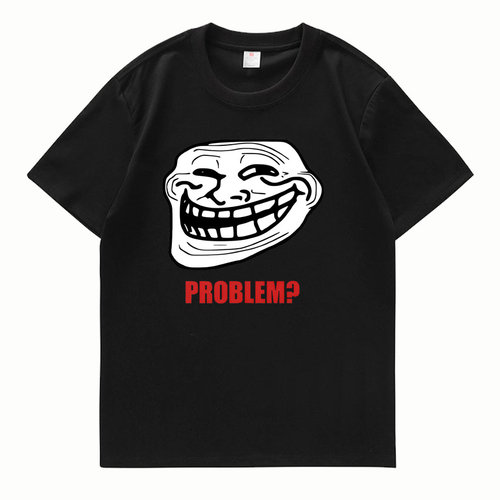 TROLLFACE MEME RAGE Funny TROLL JOKE INTERNET短袖T恤男女棉