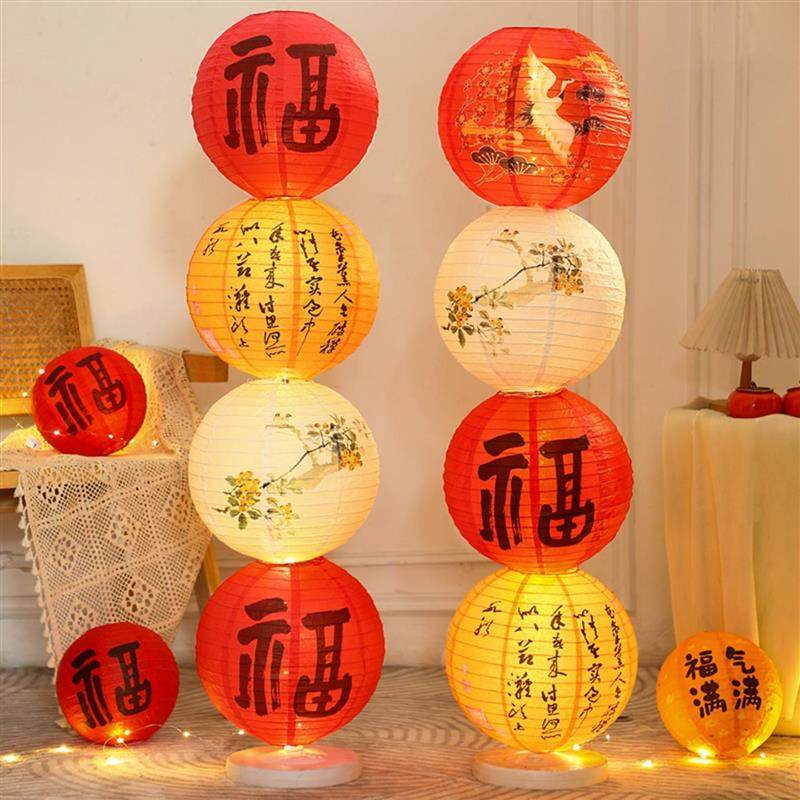 灯笼立柱2026年商场店铺珠宝店地摆摆件春节花灯挂饰装饰场景布置