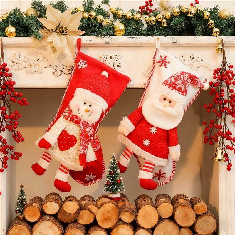 圣诞袜子礼物袋christmas装饰品挂件儿童礼品袋门挂橱窗挂饰老人