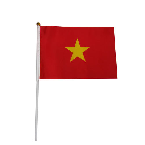 越南国旗旗帜塑料杆手摇