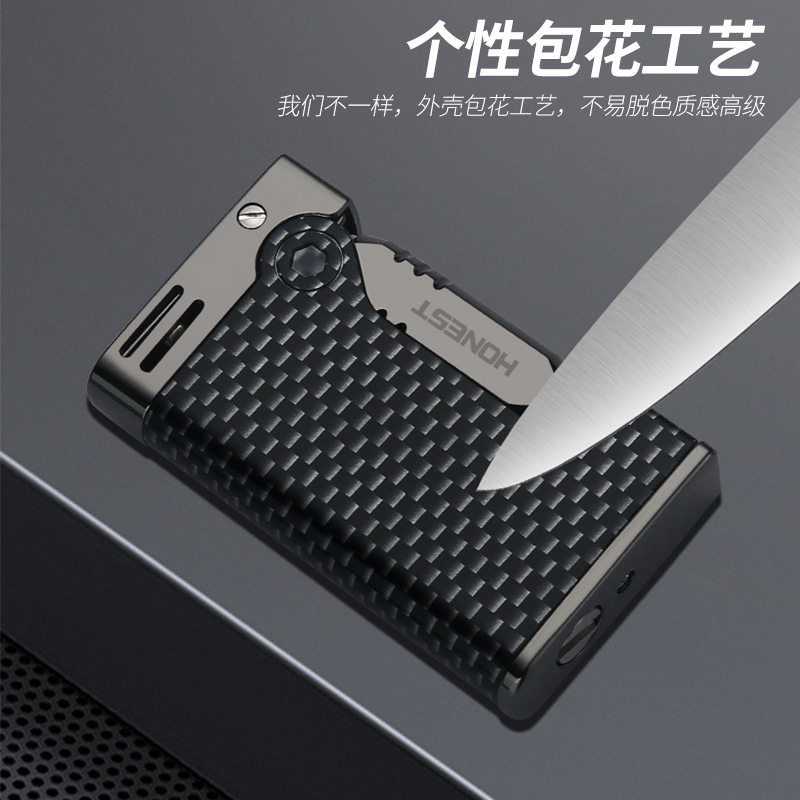 2024百诚新款高档煤油打火机复古机械式一键点火防风个性炫酷