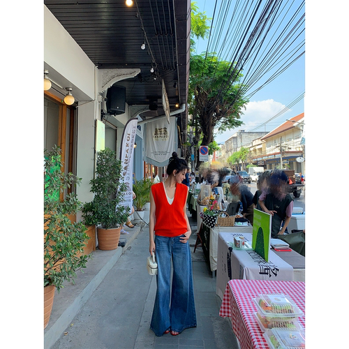 黄亮Elovey 自留好穿直筒遮肉春夏新款牛仔裤女春季通勤显瘦百搭