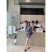 黄亮Elovey 显瘦气质裙A02 随性优雅 纯色气质百搭收腰连衣裙