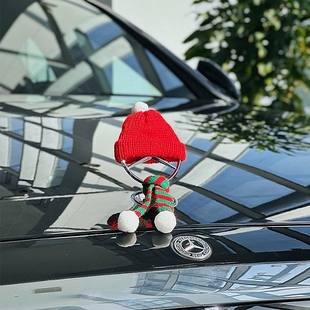 奔驰车标圣诞小帽子立标小红帽装饰圣诞帽围巾圣诞节汽车装饰品