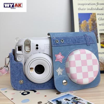 mini12相机包富士拍立得/11牛仔 迷你99/SE/7+透明壳圆点保护套壳