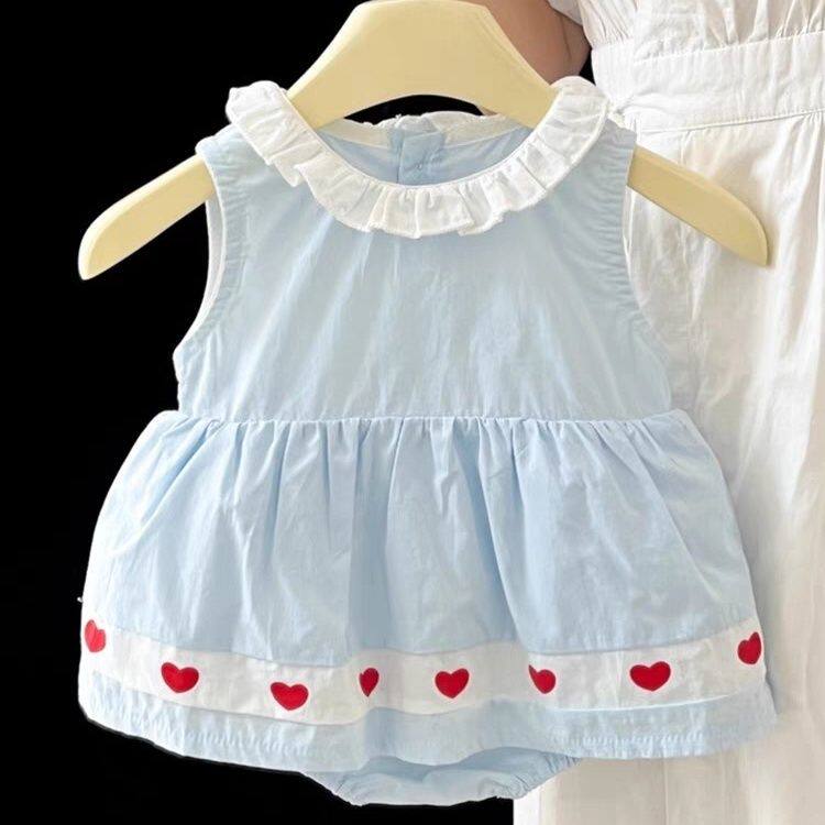 女宝宝衣服夏装洋气花边包屁衣图片
