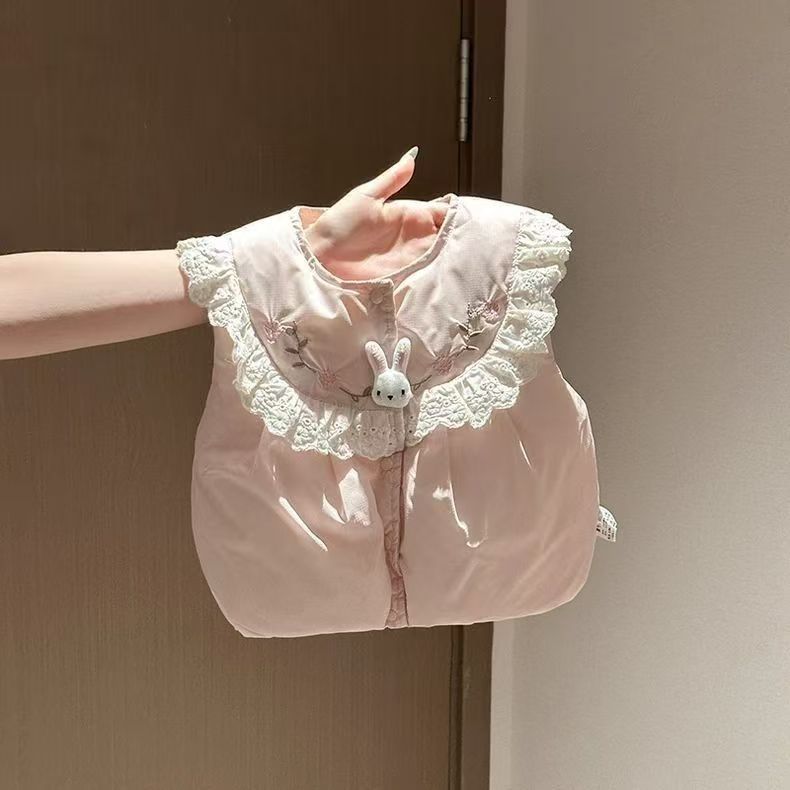 女童秋冬加绒款马甲宝宝套装