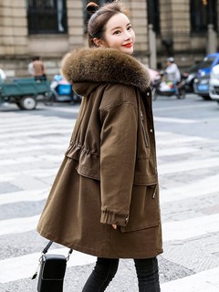 羽绒棉服派克服女爆款2021年冬装新款女装棉袄冬季棉衣中长款外套