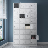 32门更衣柜员工储物柜钢制带锁储物柜铁皮寄存柜鞋 柜碗柜健身房柜