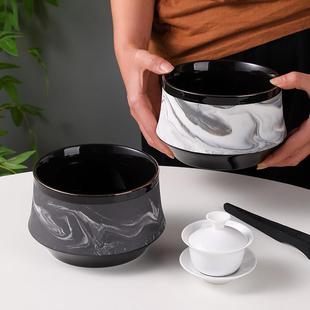 茶洗轻奢陶瓷大号高级感家用茶台废水盂建水高端笔洗茶杯碗茶渣缸