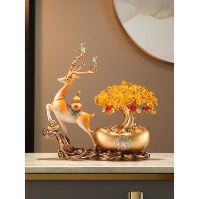巴纳利招财进宝鹿饰品财帛树财帛树入口客厅搬进新家礼品搬家开幕