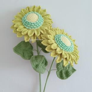 【成品】钩针毛线编织手工双层花瓣向日葵人造花教师节好朋友毕业
